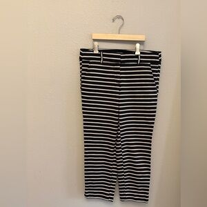 LOFT Black and White Striped Pants